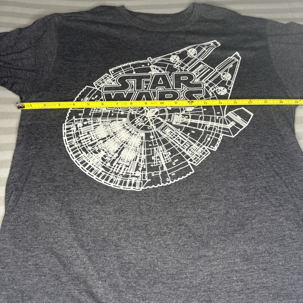 Men's STAR WARS Gray Mad Engine MILLENIUM FALCON Short /S T-SHIRT Ring Spun M